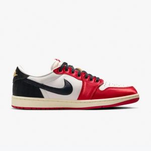 Air Jordan 1 Low OG x Trophy Room Sail and Varsity Red